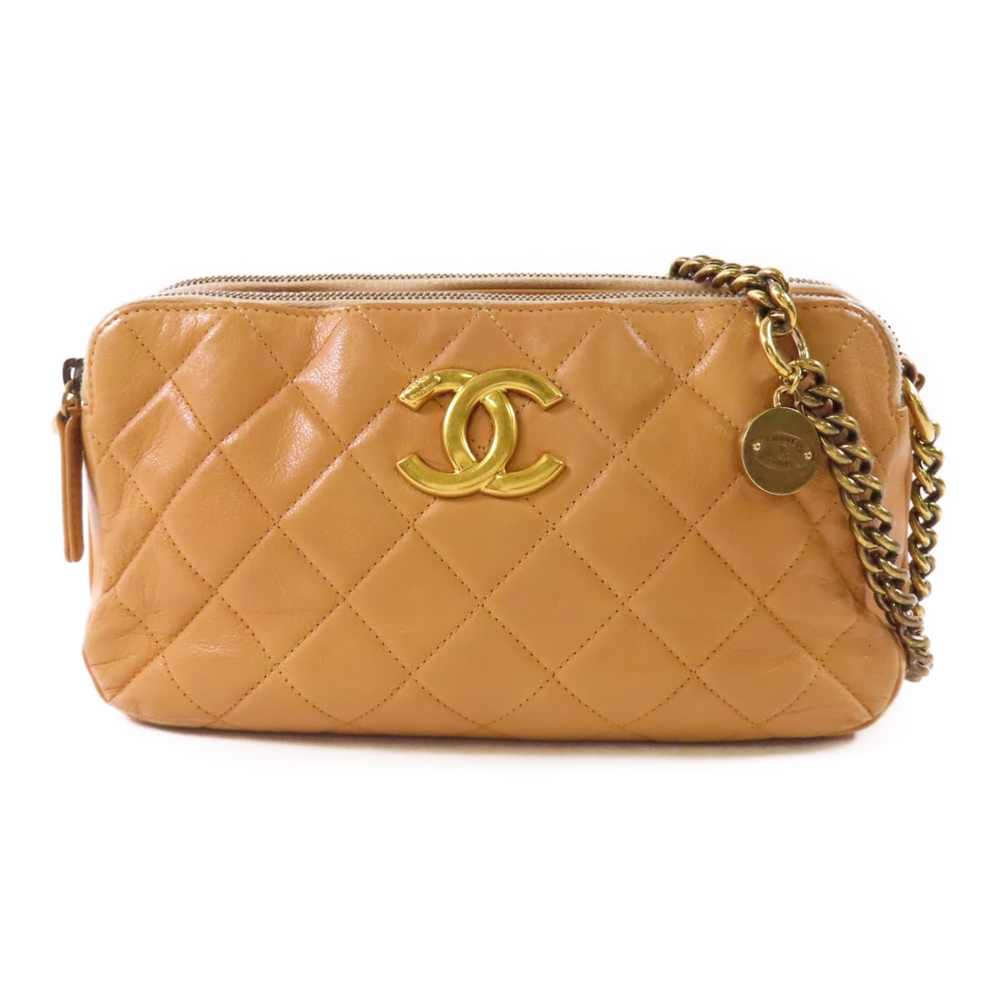 CHANEL Beige Beige Cowhide Leather Shoulder Bag Shoulder Bag Calfskin (cowhide) (1 of 17)