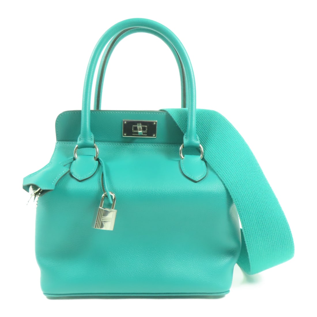 HERMES Evercolor Leather Tool Box 20 Silver Hand-Handed Bags for Shoulders and Backs Menthe 2wa (1 of 17)