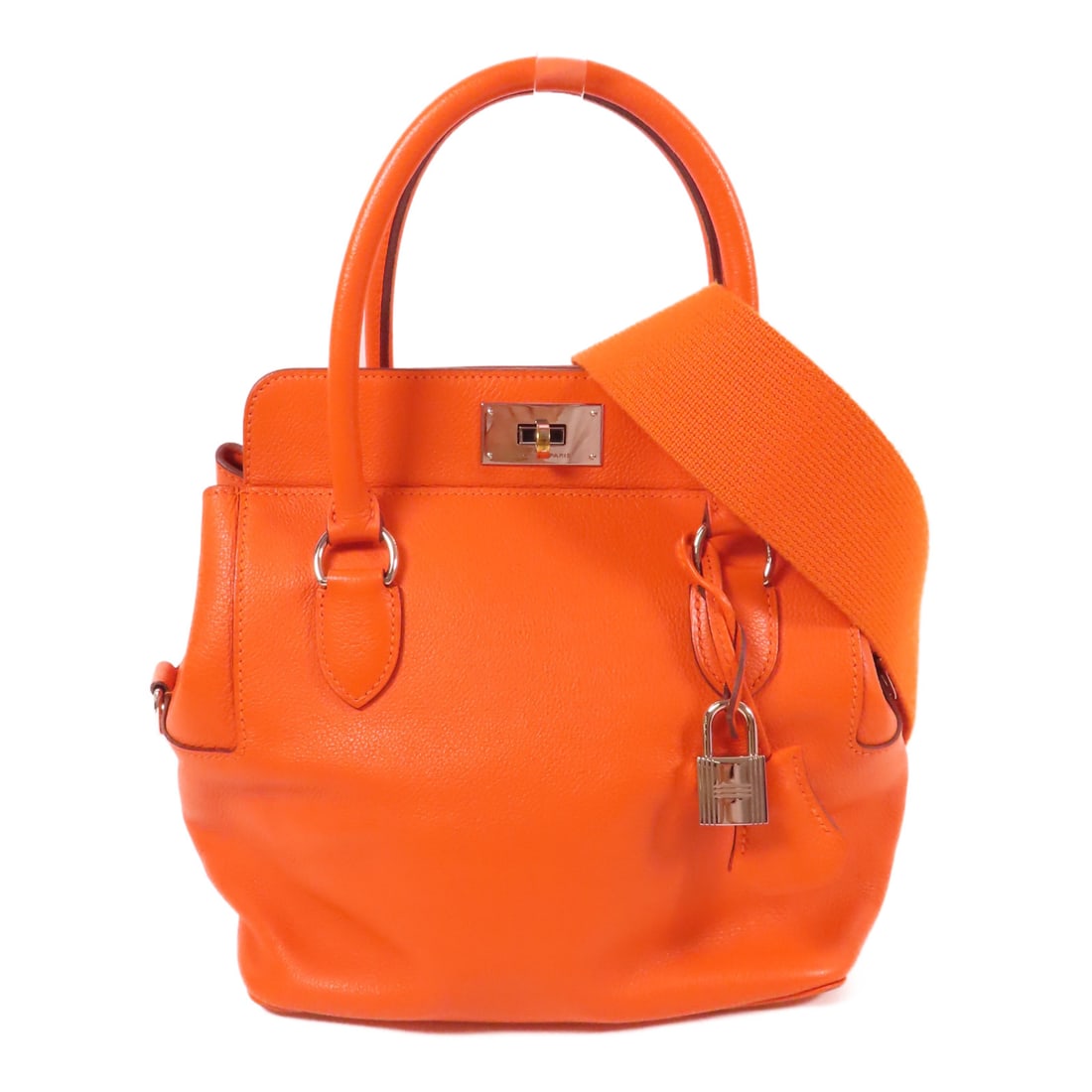 HERMES Clemence Leather Tool Box 20 Hand-Handed Bags for Shoulders and Backs Orange 2wayShoulde (1 of 19)