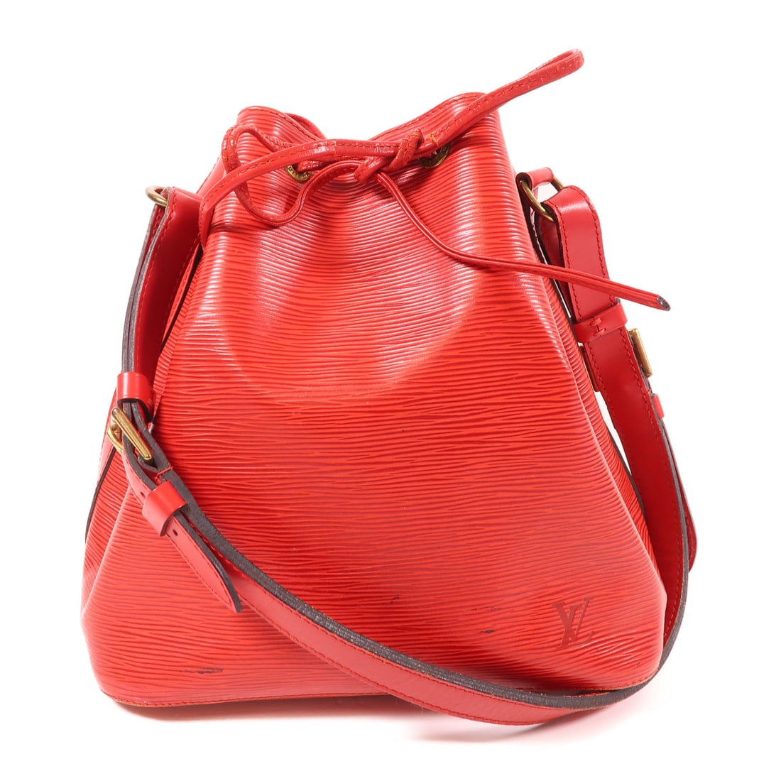 LOUIS VUITTON Epi Petit Noe Gold Shoulder Bag Red Red Red Shoulder Bag M44107 (1 of 12)