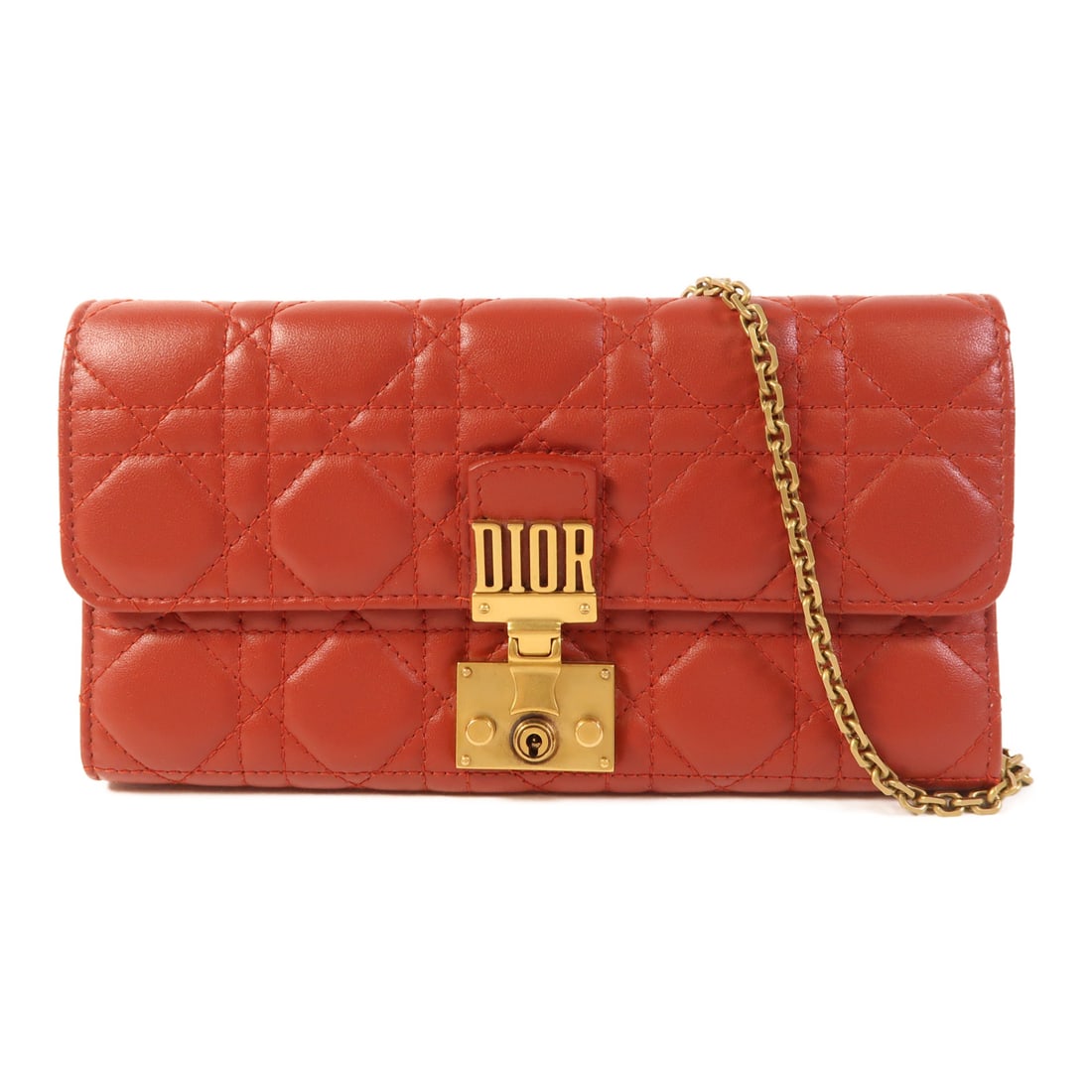 Dior Cowhide Leather Chain Shoulder Bag Shoulder Bag Red Red Calfskin (cowhide) (1 of 17)