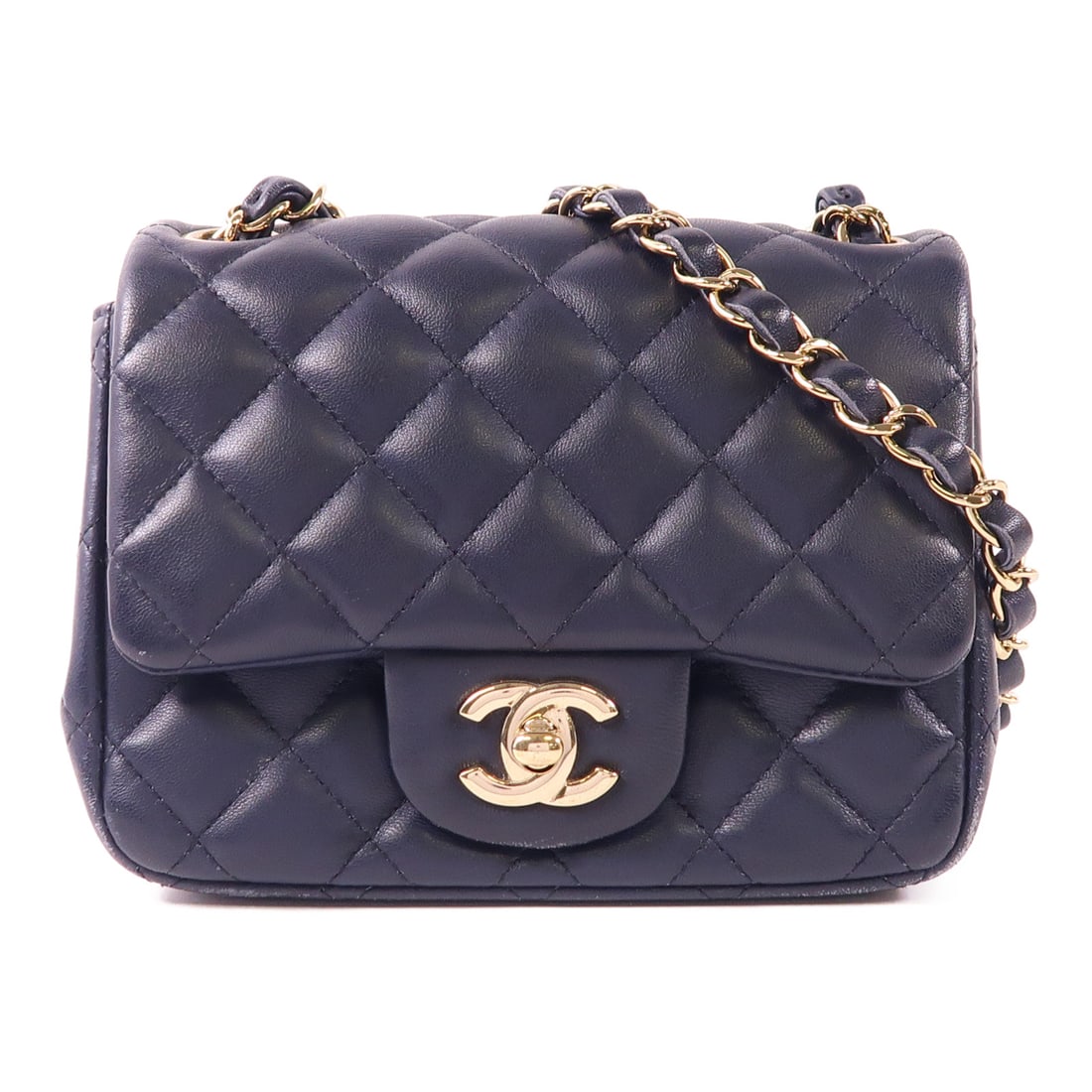 CHANEL Navy Navy Sheepskin Leather Mini Classic 17 Gold Crossbody Shoulder Back Bag Shoulder B: Item Name: CHANEL Navy Navy Sheepskin Leather Mini Classic 17 Gold Crossbody Shoulder Back Bag Shoulder B Brand: CHANEL Model No.: Size: x W:17cmH:13cm x D:7cm(W:6.7 inch x H:5.1 inch x D:2.8 inch ) -