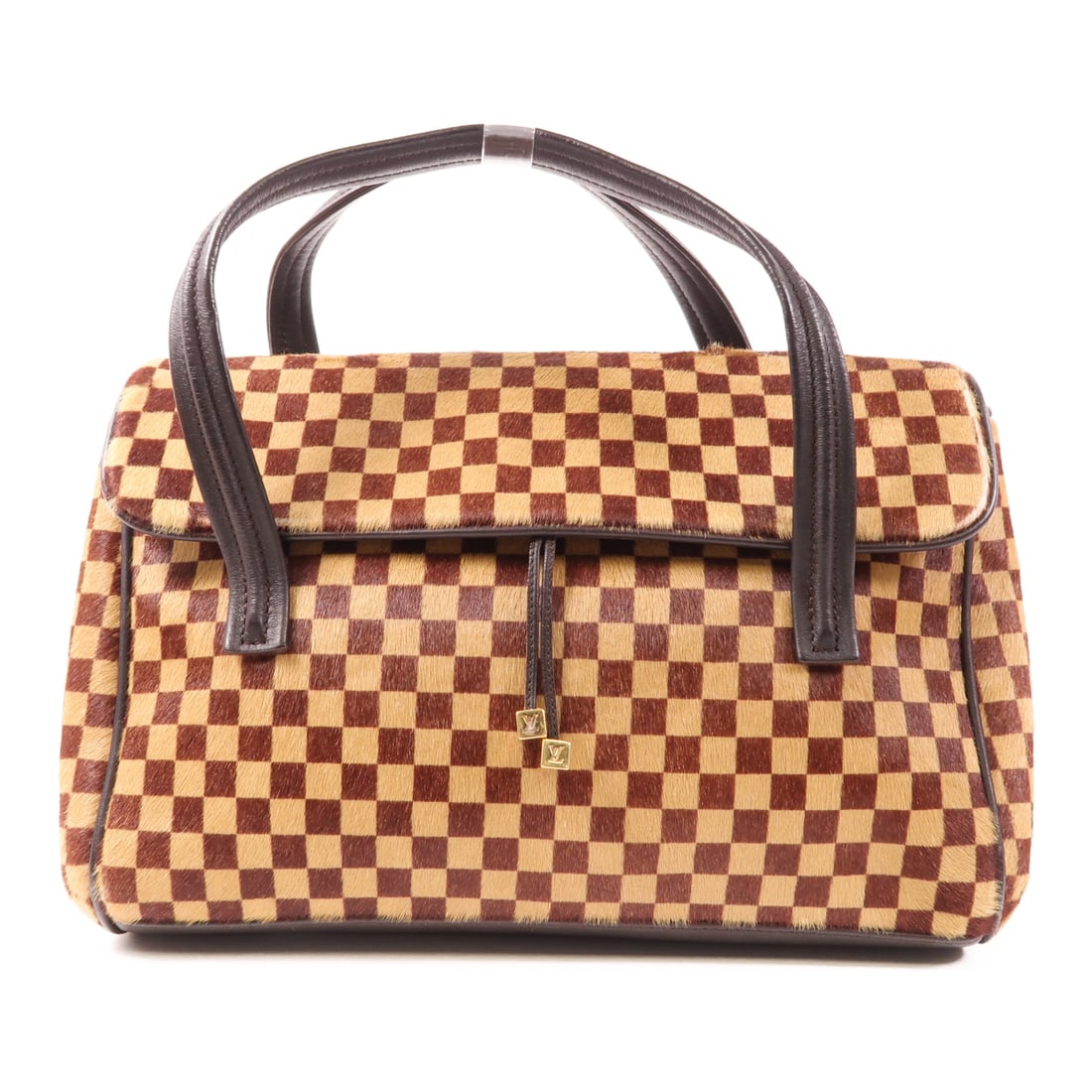 LOUIS VUITTON [Decreased Yukei] Damier Sauvage Lionne Kinpaku handmade bag Brown Beige Brown/Beige: Item Name: LOUIS VUITTON [Decreased Yukei] Damier Sauvage Lionne Kinpaku handmade bag Brown Beige Brown/Beige Handbag M92131 Brand: LOUIS VUITTON Model No.: M92131 Size: x W:26cmH:19cm x D:6cm(W:10.2