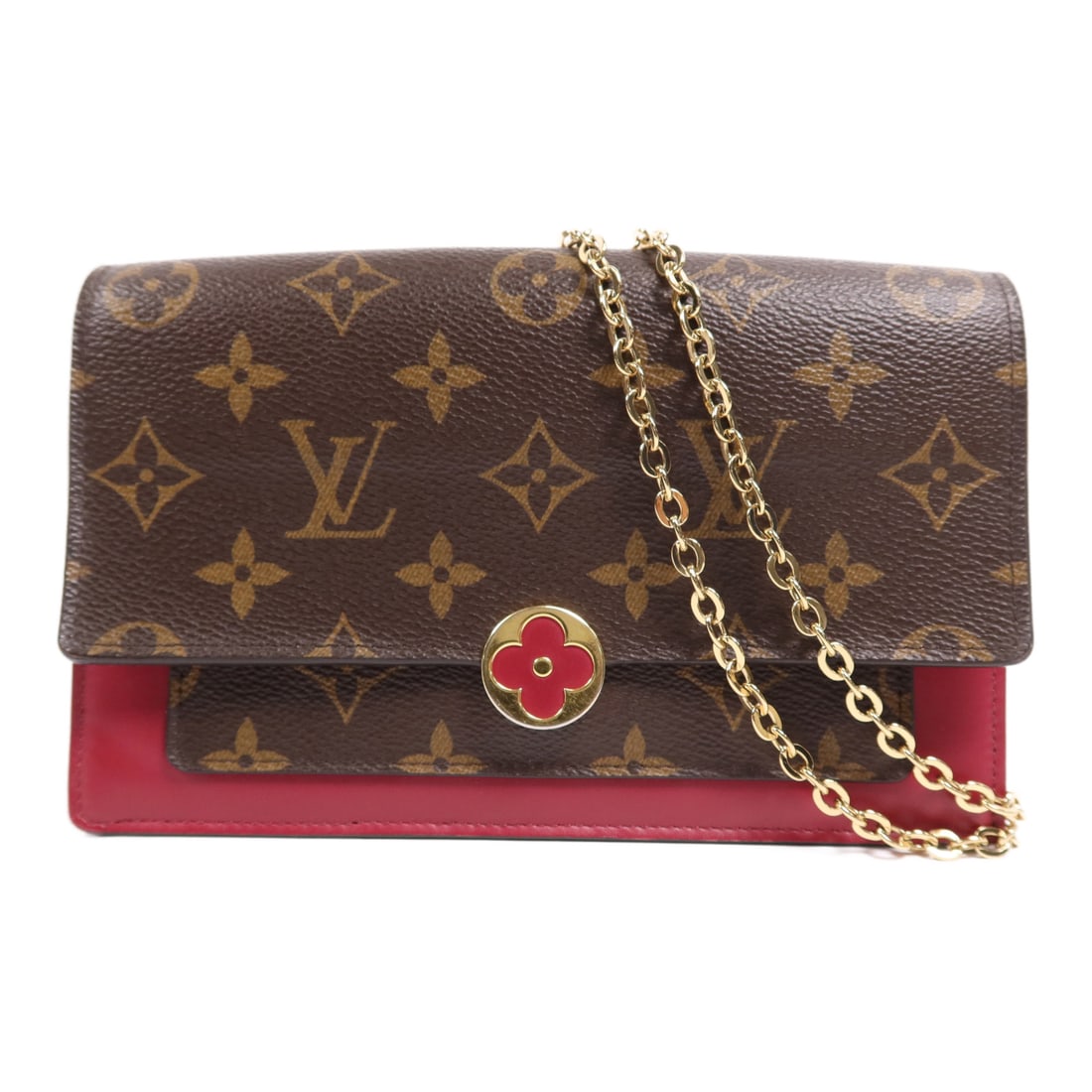 LOUIS VUITTON Monogram Portefeuille Flore gold cross shoulder bag Brown Red Shoulder Bag M69578: Item Name: LOUIS VUITTON Monogram Portefeuille Flore gold cross shoulder bag Brown Red Shoulder Bag M69578 Brand: LOUIS VUITTON Model No.: M69578 Size: x W:19cmH:12.5cm x D:4cm(W:7.5 inch x H:4.9 inch