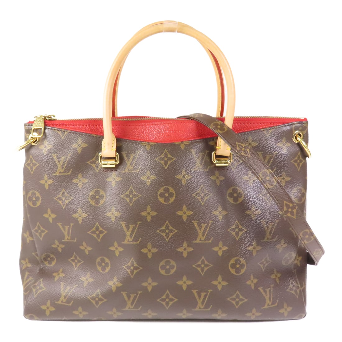 LOUIS VUITTON Monogram Pallas Gold Hand-Handed Bags for Shoulders and Backs Palm Color/Red Bro: Item Name: LOUIS VUITTON Monogram Pallas Gold Hand-Handed Bags for Shoulders and Backs Palm Color/Red Bro Brand: LOUIS VUITTON Model No.: M41175 Size: x W:34cmH:25cm x D:13cm(W:13.4 inch x H:9.8 inch 