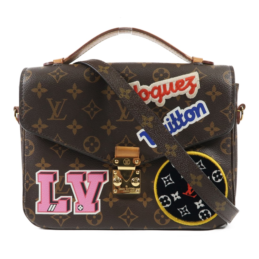 LOUIS VUITTON Monogram Patches Pochette Metis Gold Hand-Handed Bag for Shoulders and Backs Pal: Item Name: LOUIS VUITTON Monogram Patches Pochette Metis Gold Hand-Handed Bag for Shoulders and Backs Pal Brand: LOUIS VUITTON Model No.: M43991 Size: x W:25cmH:18cm x D:6cm(W:9.8 inch x H:7.1 inch x 