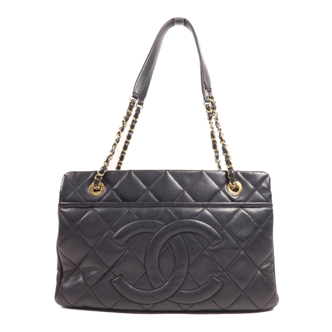 CHANEL Black Black Cowhide Leather Tote Bag Golden Shoulder Back Bag Shoulder Bag Calfskin (cowhide) (1 of 20)