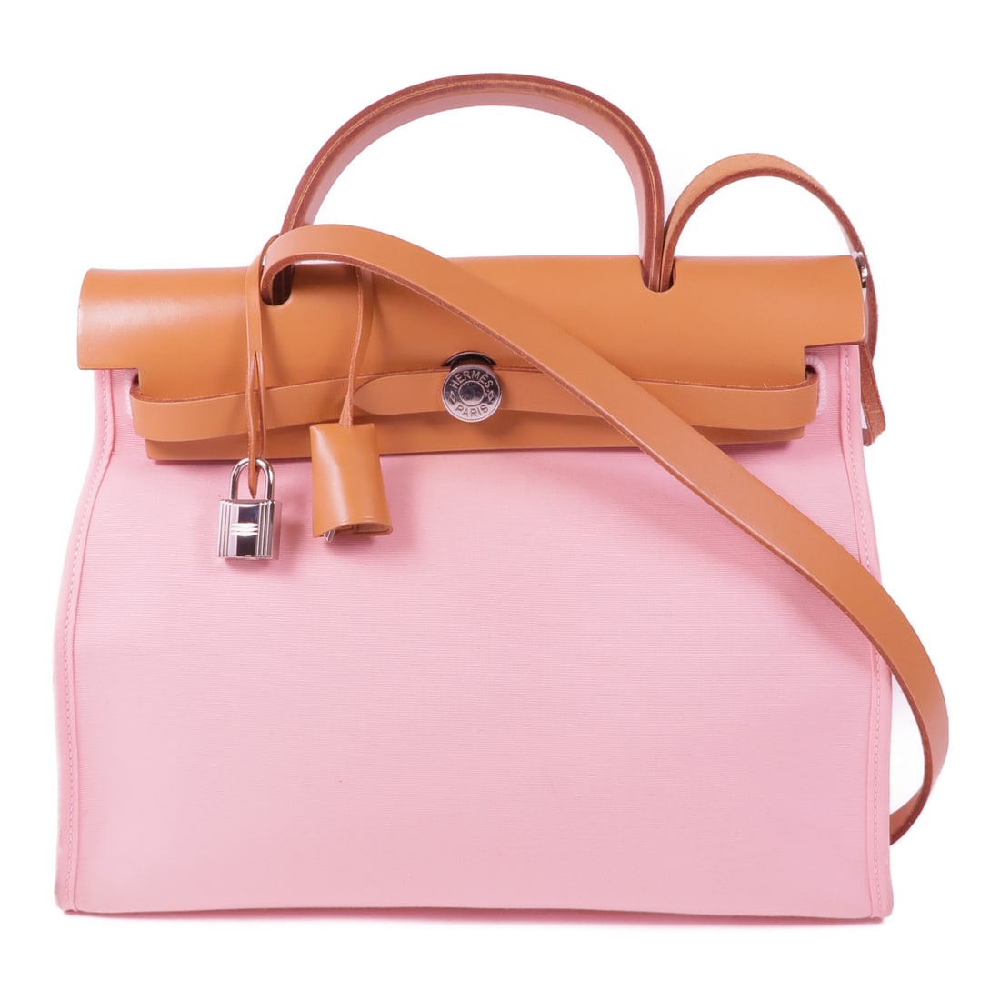 HERMES Canvas Herbag PM Silver Hand-Handed Bag for Shoulders and Backs Rose Sakura 2wayShoulder Bag: Item Name: HERMES Canvas Herbag PM Silver Hand-Handed Bag for Shoulders and Backs Rose Sakura 2wayShoulder Bag Rose sakura Pink Ro Brand: HERMES Model No.: T/3Q Size: x W:30cmH:24cm x D:11cm(W:11.8 in