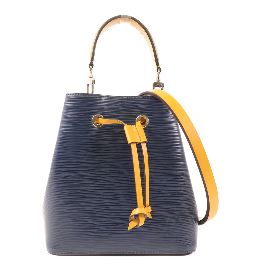 LOUIS VUITTON Epi Neo Noe BB Ginpaku Hand-Handed Bag for Shoulders and Backs Navy Yellow Blue (1 of 14)