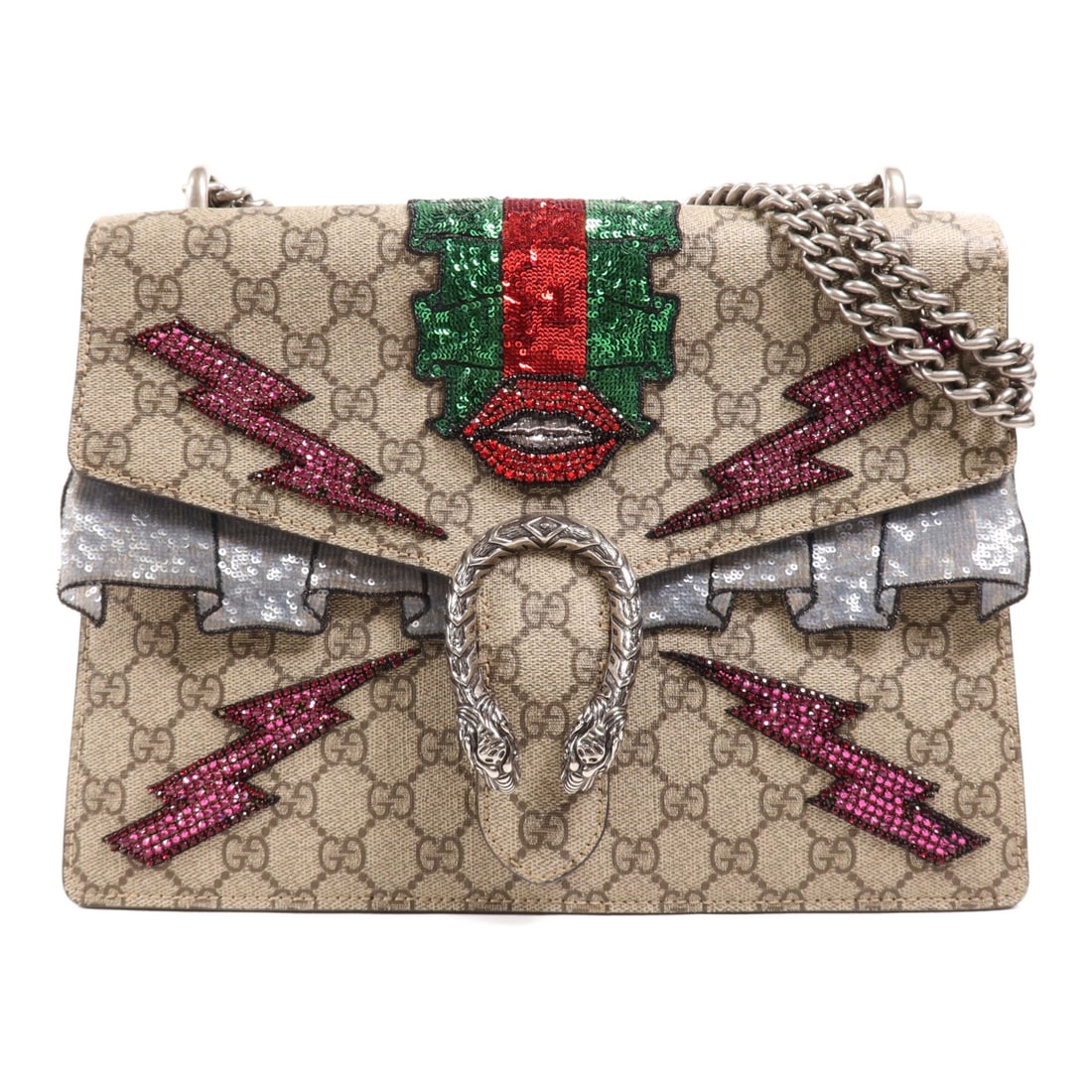 GUCCI Painted canvas Dionysus Bloom silver crossbody shoulder bag Shoulder Bag Brown Brown PVC coa: Item Name: GUCCI Painted canvas Dionysus Bloom silver crossbody shoulder bag Shoulder Bag Brown Brown PVC coa Brand: GUCCI Model No.: 400235 Size: x W:29.5cmH:22cm x D:10cm(W:11.6 inch x H:8.7 inch x 