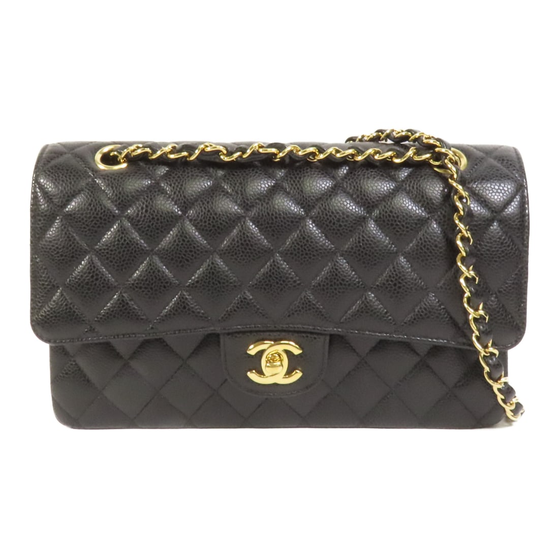 CHANEL Black Black Cowhide Leather Classic 25 Gold Triangle Shoulder Back Bag Shoulder Bag Calfskin: Item Name: CHANEL Black Black Cowhide Leather Classic 25 Gold Triangle Shoulder Back Bag Shoulder Bag Calfskin (cowhide) A01112 Brand: CHANEL Model No.: A01112 Size: x W:25.5cmH:15.5cm x D:6.5cm(W:10.