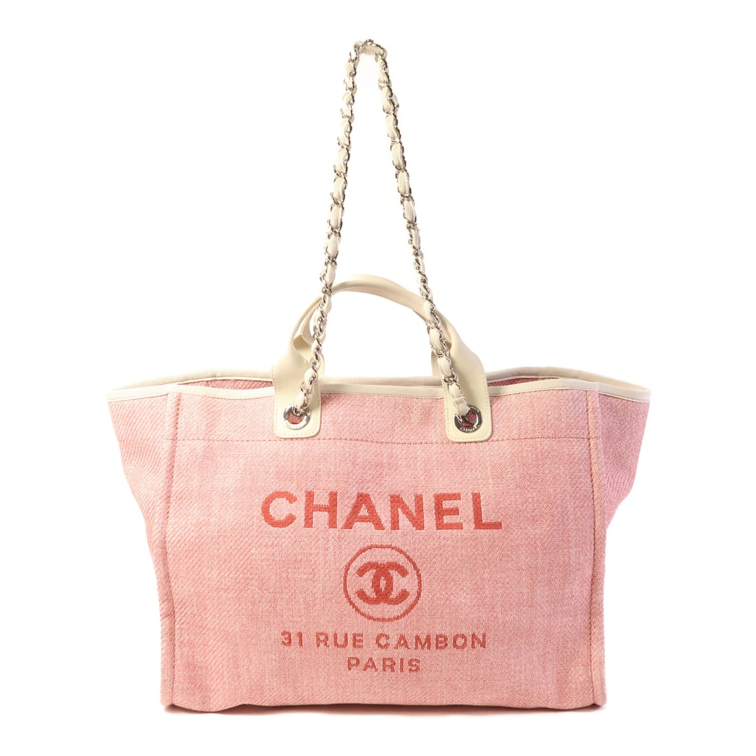 CHANEL Pink Pink Straw Deavuille Tote Ginpaku Hand-Handed Bag for Shoulders and Backs 2wayShou (1 of 15)