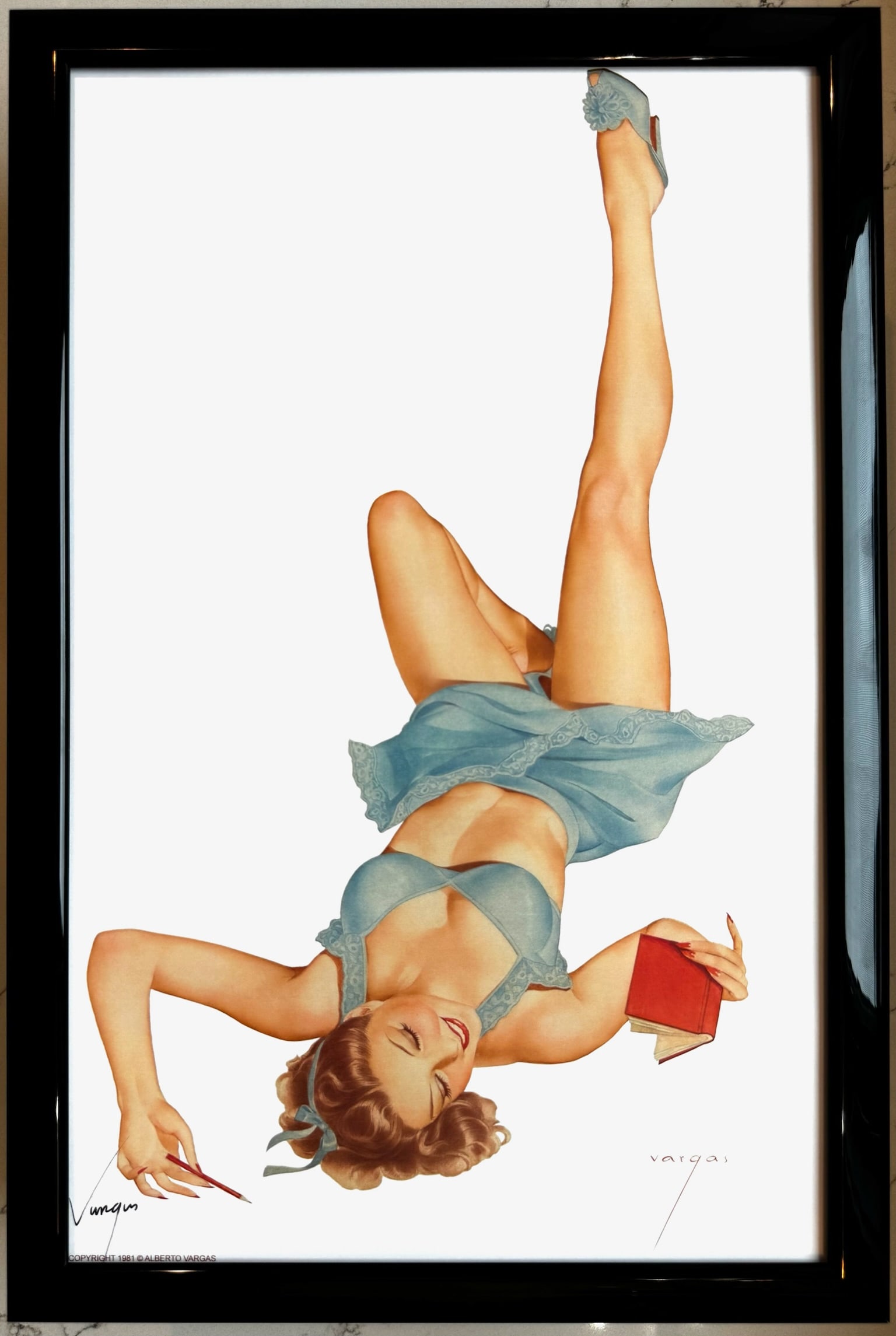 Alberto Vargas "So Many Choices" Three of Clubs: Alberto Vargas created Varga Enterprises soon after he left Esquire magazine. The visionary artist began creating distinctive logos based on his signature to create branded products during the fifties