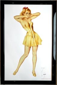 Alberto Vargas Girl in a Yellow Bustier Playboy October 1948