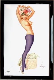 Alberto Vargas "Darling it's My Hat I Want Your Opinion On" Vargas Girl Playboy April 1963