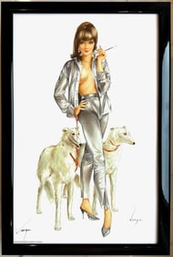 Alberto Vargas "They're watchdogs, Mr. Tate, but I usually don't let them." Playboy October 1966