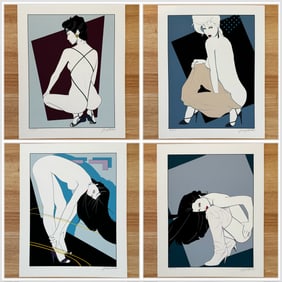 Set of Four Patrick Nagel Prints "The Playboy Porfolio I Serigraph Series"