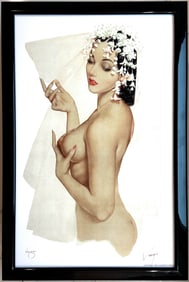Alberto Vargas "Bride in Wedding Veil." 1940's