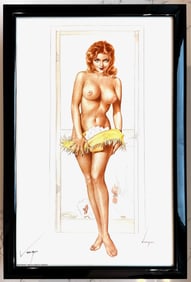 Alberto Vargas "No, I'm not the farmer's daughter" Playboy July 1961