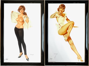 Alberto Vargas "A Cool Breeze" Playboy December 1964 and 10 of Hearts Playing Card