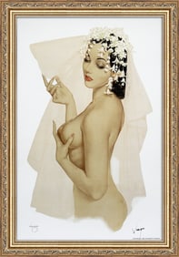 Alberto Vargas "Bride in Wedding Veil." 1940's
