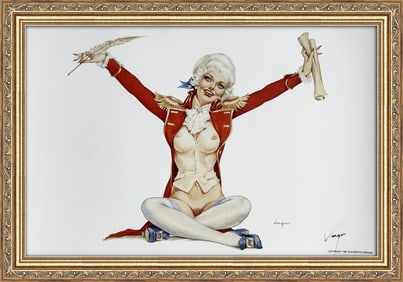 Alberto Vargas "Golly Mr. Hancock, Yours is the Biggest of Them All" Playboy July 1975