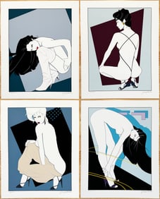 Set of Four Patrick Nagel Prints "The Playboy Porfolio I Serigraph Series" 383/1250