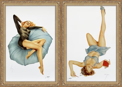 Alberto Vargas "Pillow Talk" and "So Many Choices" Three of Clubs