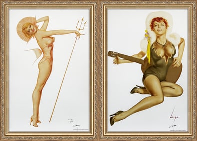 Alberto Vargas "Queen of the Sea" and "To 'King' Dosky, gratefully / Alberto"