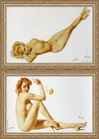 Alberto Vargas Legacy Nude First Playboy March 1957 and Gold Carnation Legacy Nude #9 1940's