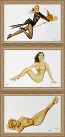 Alberto Vargas Bewitched (Jack of Hearts, Nude in Shoes with Flowers and First Playboy March 1957