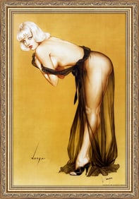 Alberto Vargas "Please Don't Peek Until I Finish Dressing" Playboy September 1962