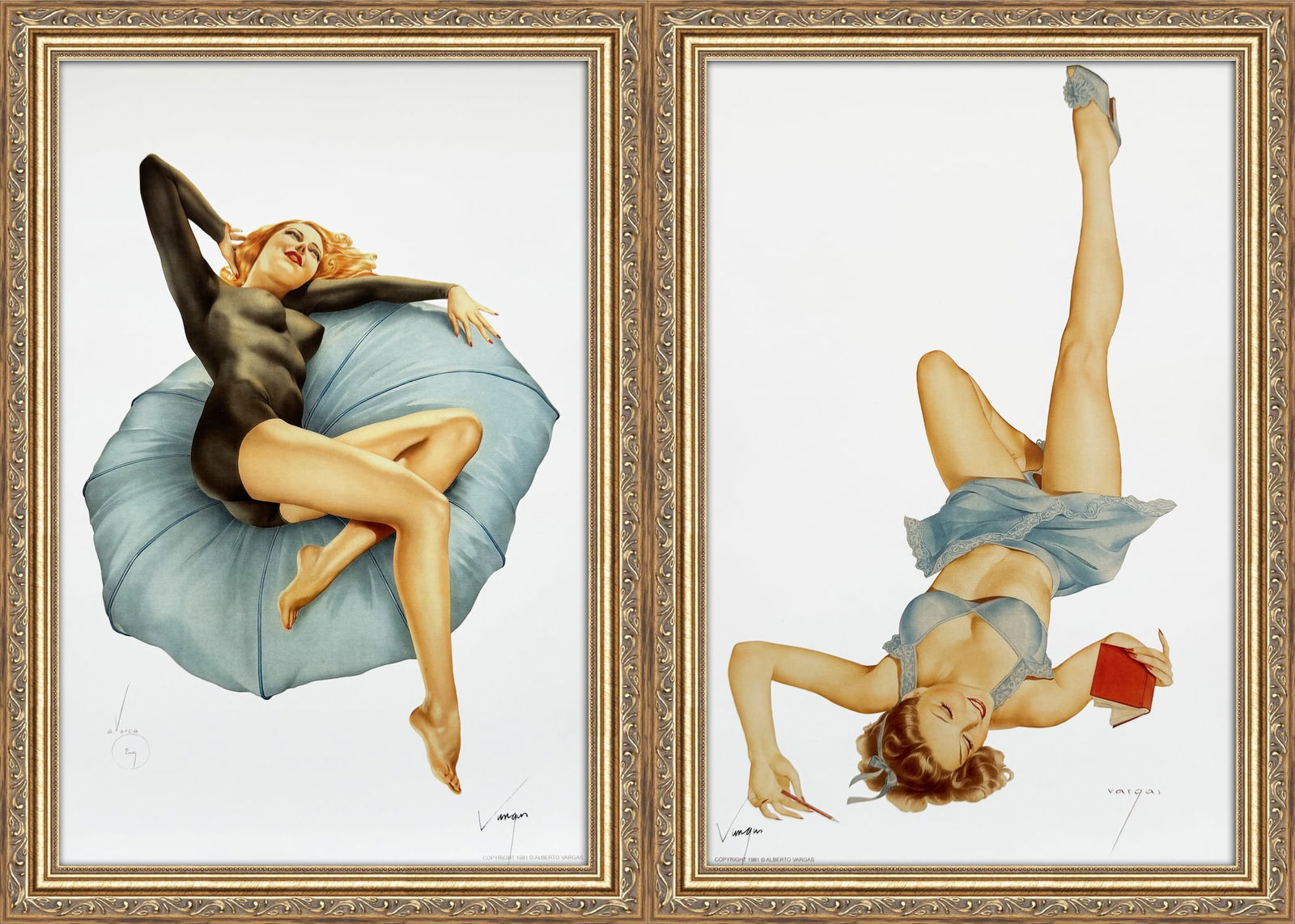 Alberto Vargas "Pillow Talk" and "So Many Choices" Three of Clubs (1 of 9)