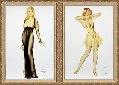 Alberto Vargas Cover of Playboy Carol Lynley and Girl in a Yellow Bustier