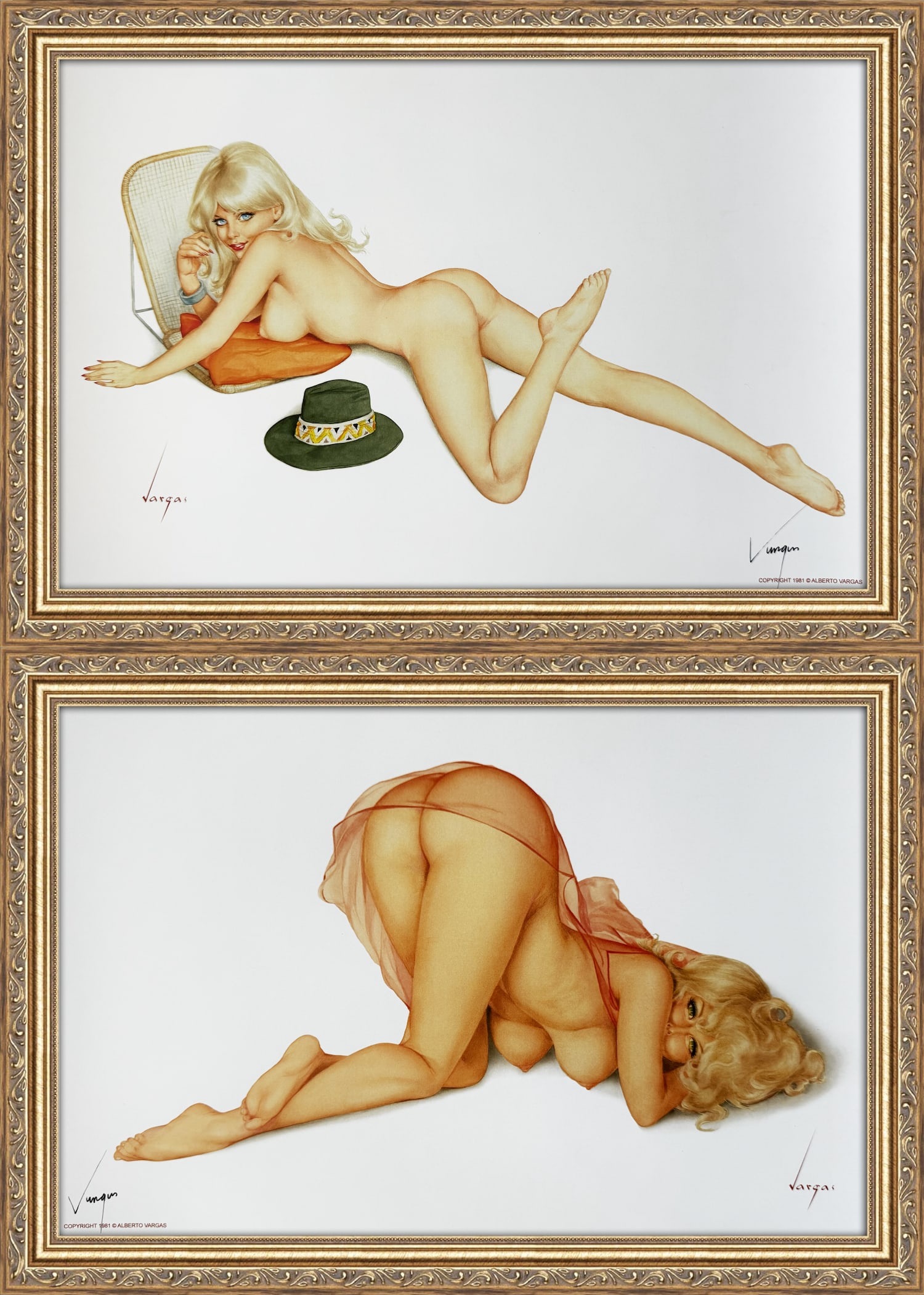 Alberto Vargas Playboy March 1972 and Playboy December 1974 (1 of 9)