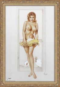 Alberto Vargas "No, I'm not the farmer's daughter" Playboy July 1961