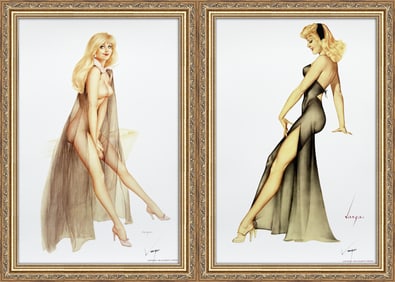 Alberto Vargas Playboy November 1972 and Esquire December 1946