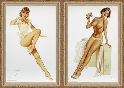 Alberto Vargas 10 of Hearts Playing Card and "He said that Niagara Falls" Playboy June 1962