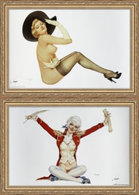 Alberto Vargas "Black Notes" 1936 and "Golly Mr. Hancock" Playboy Playboy July 1975