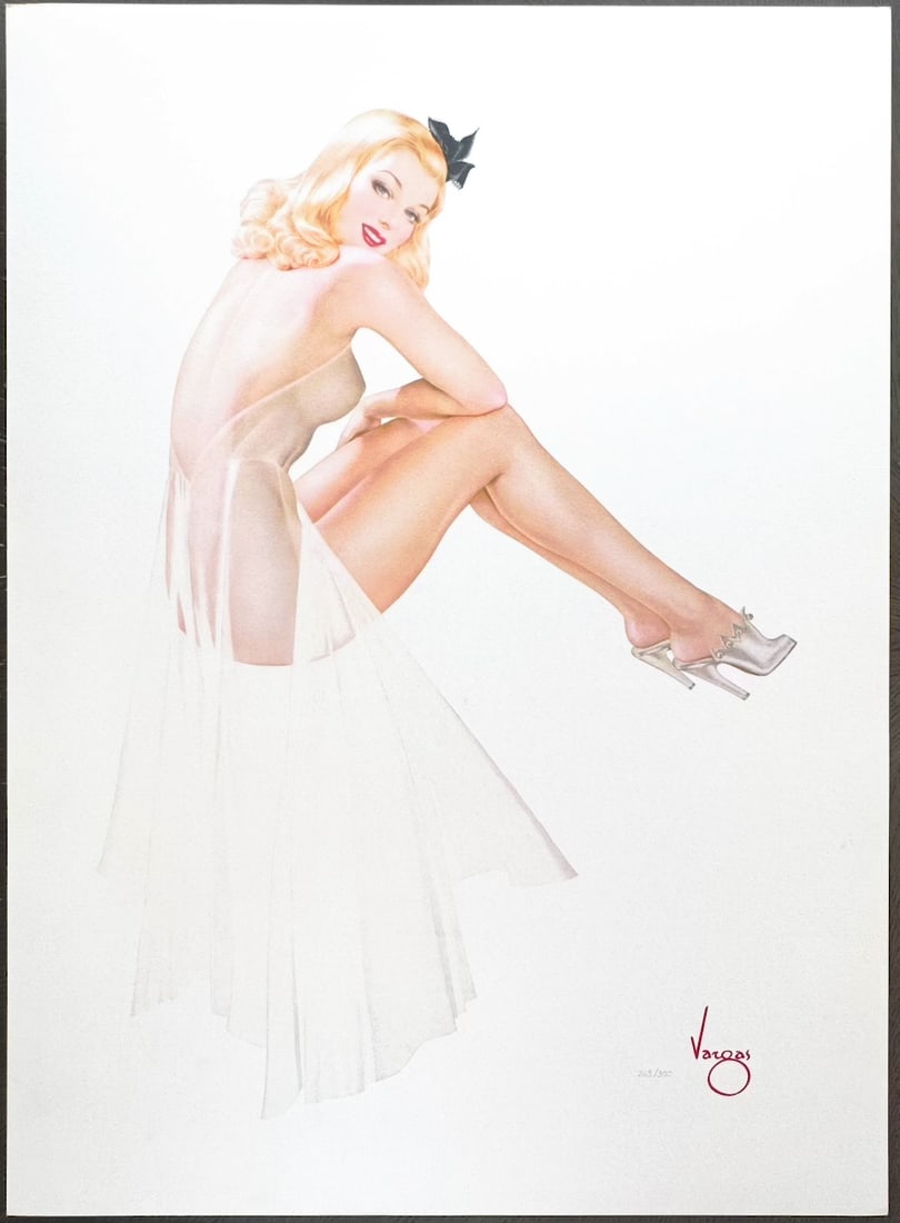 Alberto Vargas "Summer of '42" San Fransisco Art Exchange 236/300: The original painting was created circa 1928–1932 in New York City, during what biographers describe as a "joyful time" in Vargas's life. By then, he had established himself as a rising illustrator