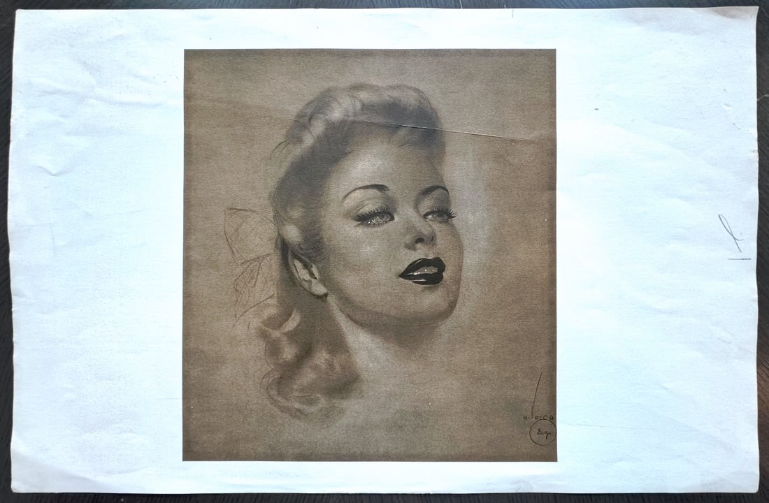 Alberto Vargas Esquire Magazine Proof: this is an artist proof for Esquire Magazine from the Vargas estate