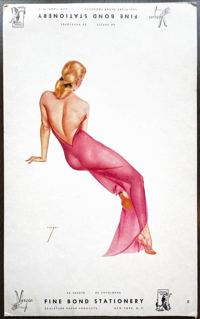 Alberto Vargas Calendar Proof from 1948: This is a proof of the final edit of the calendar and a part Vargas's editing process and would be a great piece for anyones collection as a piece of history from Vargas's life!