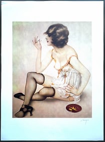Alberto Vargas "Smoke Dreams" Lithograph 1978