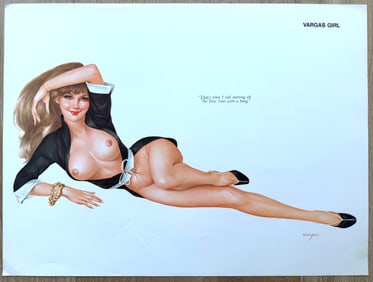 Alberto Vargas Artist Proof for Playboy 1971 January "That's what I call starting off the New Year"