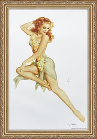Alberto Vargas Signed Redhead in Hawaiian Costume