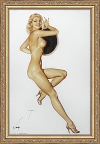 Alberto Vargas Signed Blonde Nude With Hat