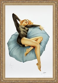 Alberto Vargas Signed "Pillow Talk" Esquire illustration 1940's