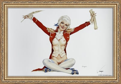 Alberto Vargas "Golly Mr. Hancock, Yours is the Biggest of Them All" Playboy July 1975