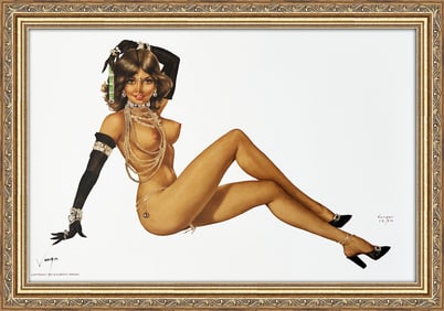 Alberto Vargas Signed Pin-Up in Jewels 1950