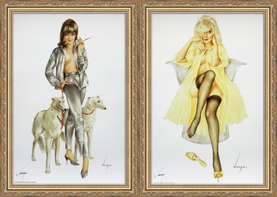 Alberto Vargas Playboy October 1966 "Mr. Tate" and Playboy October 1968 "I don't smoke or drink"